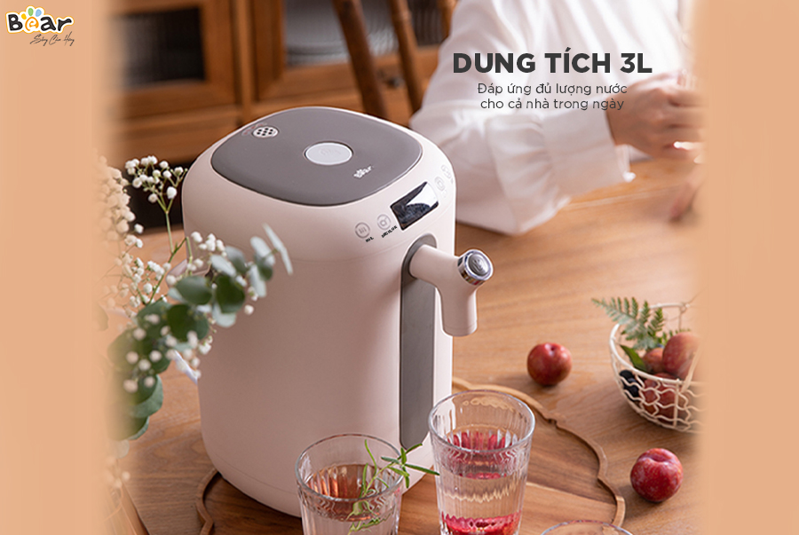 Bình Thủy Điện, Bình Thủy Giữ Ấm Đun Nóng Thông Minh BEAR KE-B30V1 Khử Clo Dung Tích 3L, Công Suất 1350W - Hàng Chính Hãng