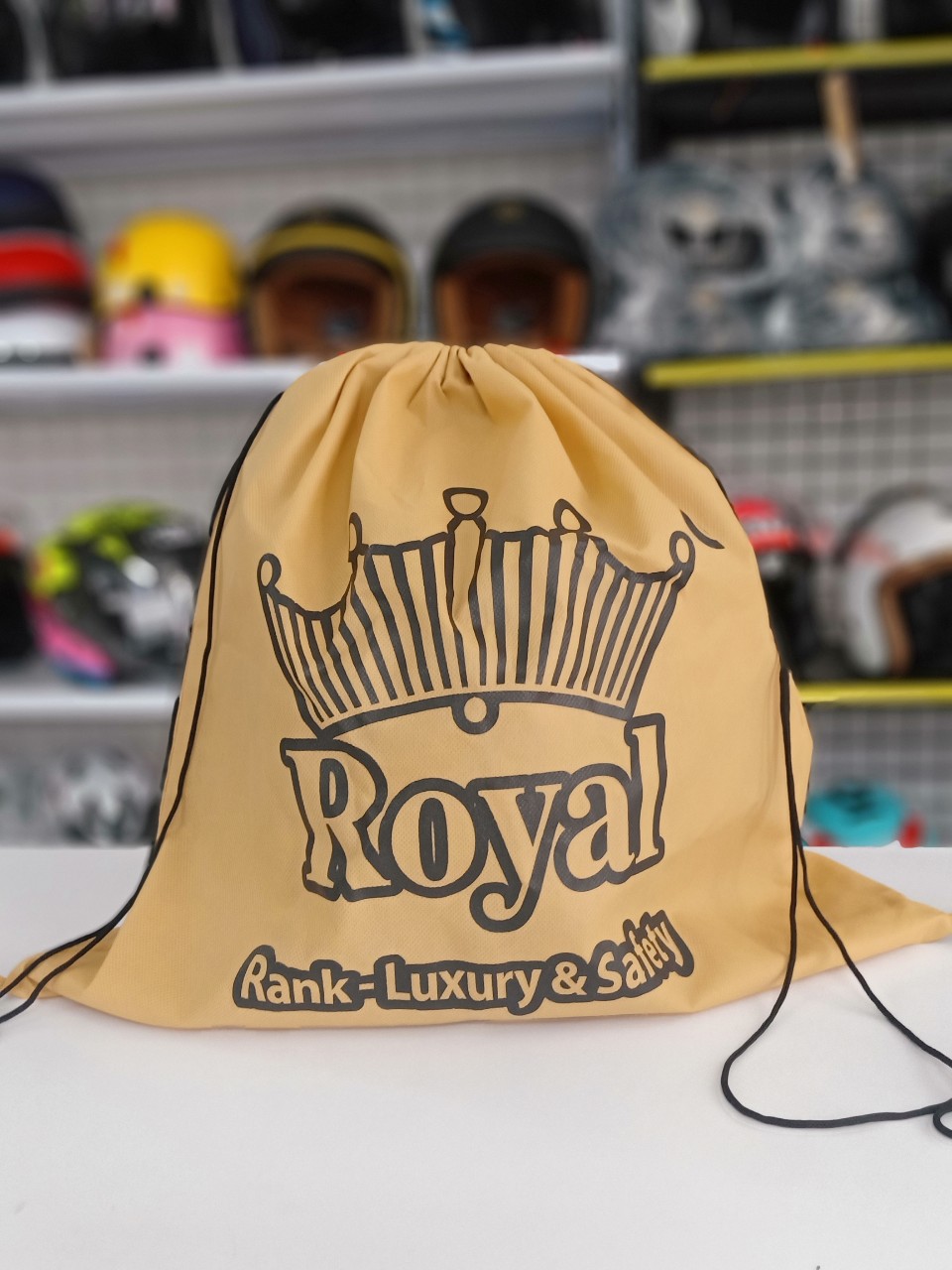 Túi vải dây rút Royal đựng mũ bảo hiểm dáng balo đeo xinh xắn