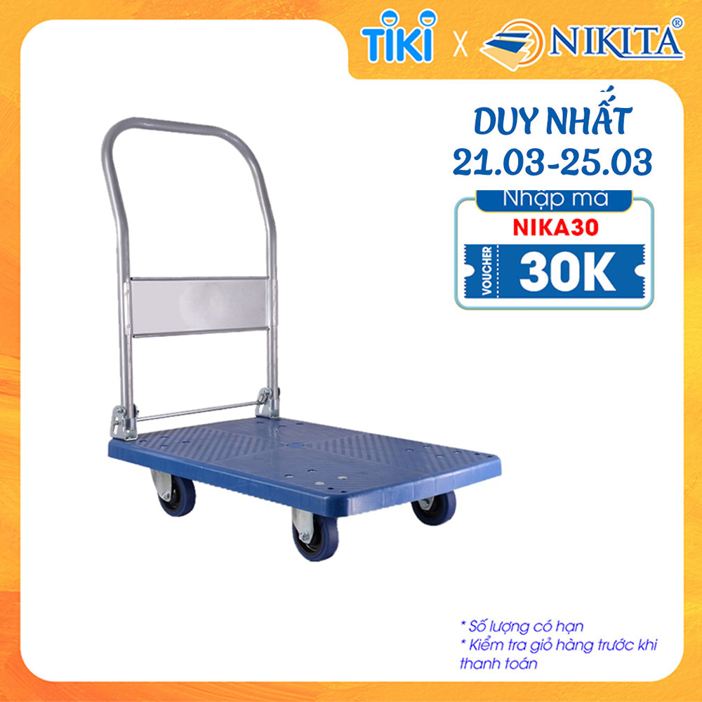 Xe đẩy hàng 150-300 Kg - Nikita - Sàn Nhựa, Chịu Tải Cao, Chống Ăn Mòn Rỉ Sét