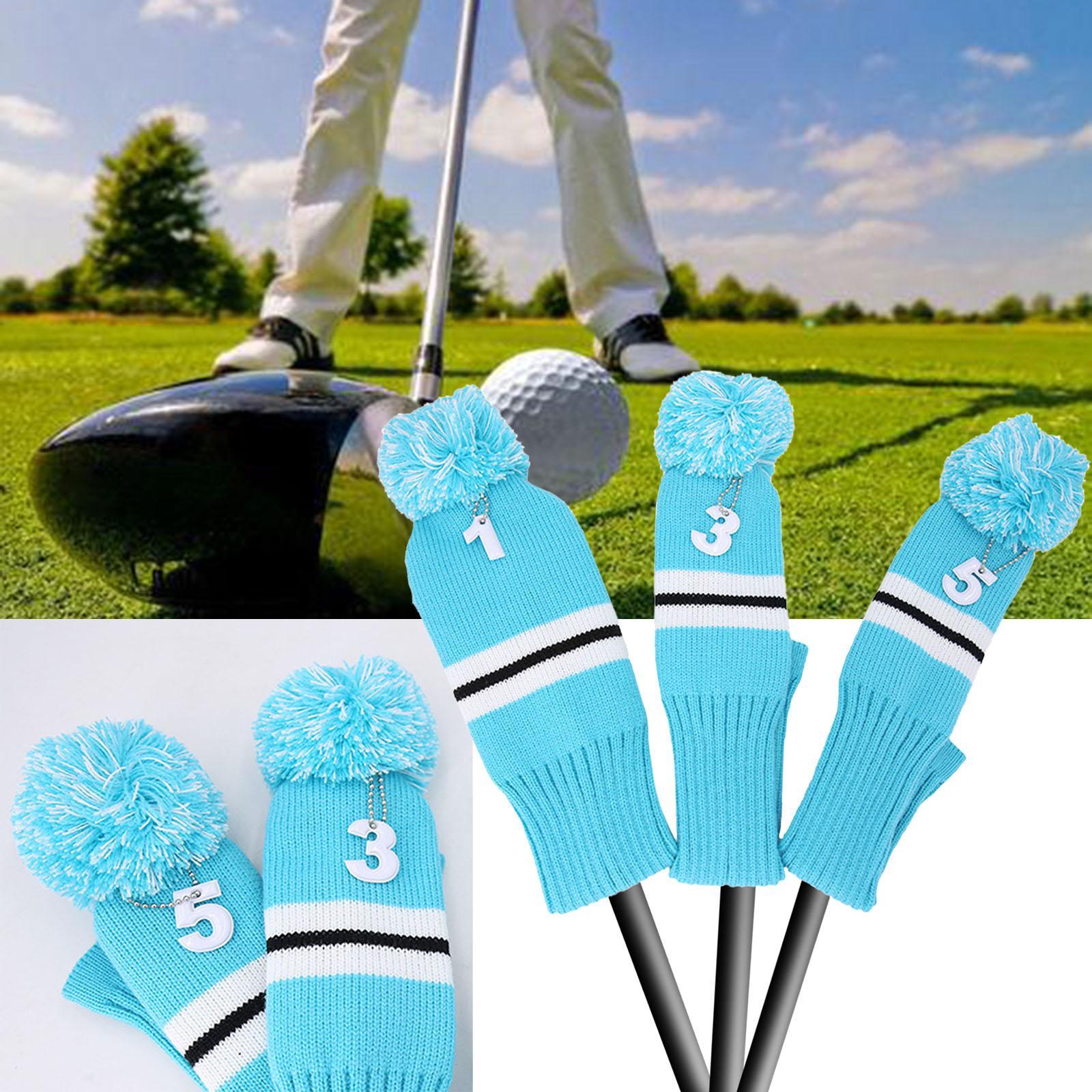 Golf Knit Headcover Fairway Woods Driver Hybrid UT Club Long Neck Head Cover