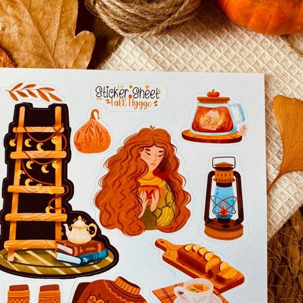 Sticker sheet fall hygge - chuyên dán, trang trí sổ nhật kí, sổ tay | Bullet journal sticker - unim052