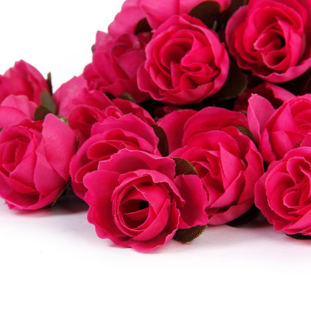 50pcs 3cm Artificial Silk Roses Flower Heads Wedding Decor