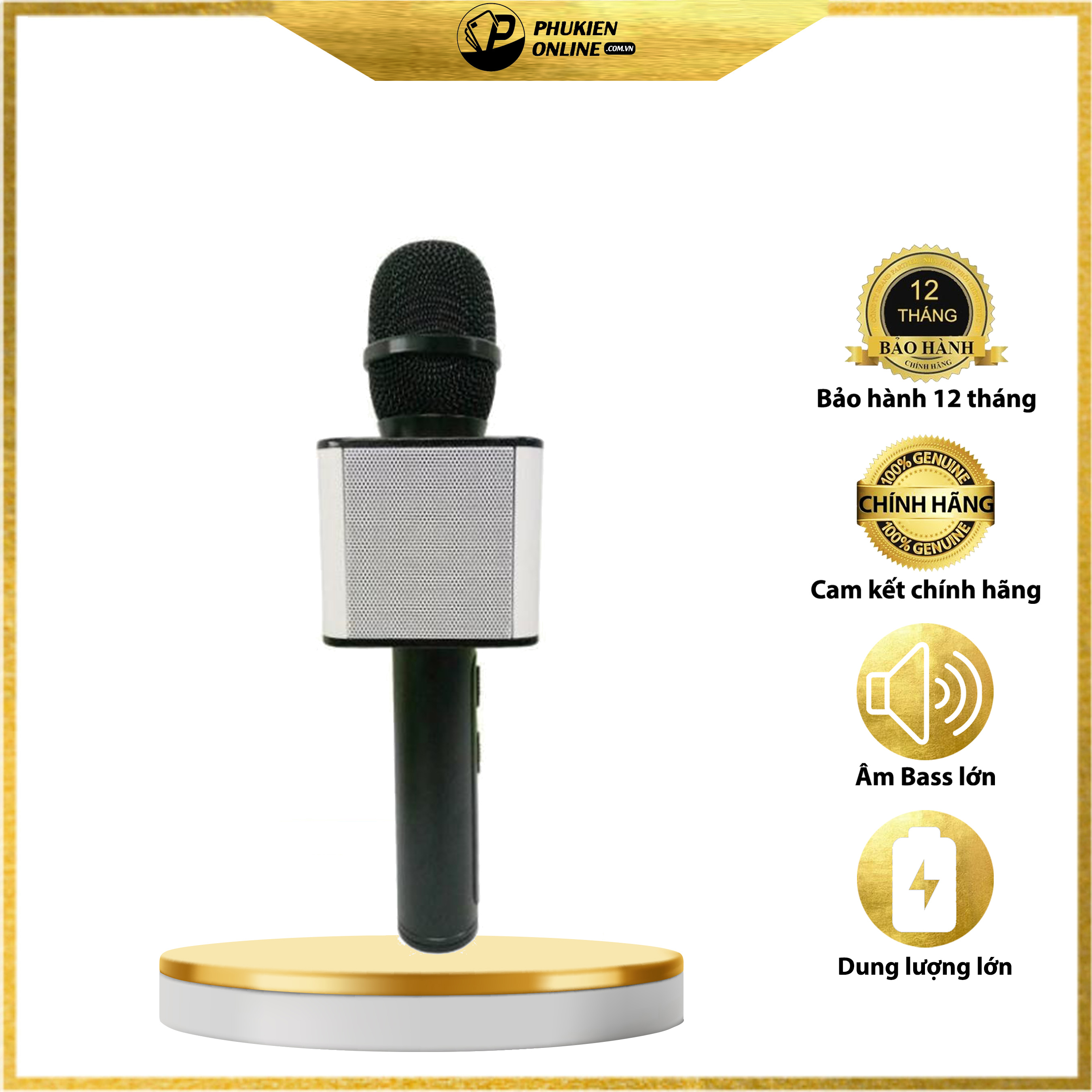 Micro Karaoke Bluetooth FLOVEME SD 08 - Pin 2600mah  - Âm thanh chân thật, loa to, bass chuẩn - Kết nối không dây - Hỗ trợ hệ điều hành: Android , iOS - Hàng chính hãng