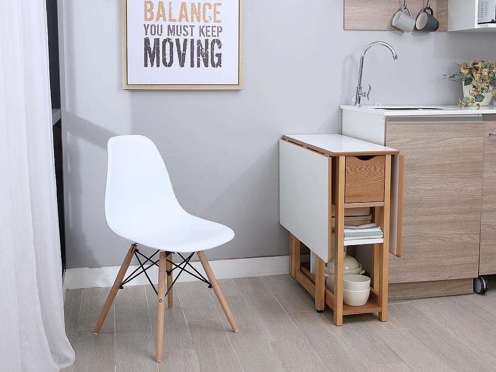 Bàn ăn thông minh PLIER chân gỗ tự nhiên kết hợp mặt gỗ MDF phủ melamine cao cấp kèm kệ và ngăn kéo tiện lợi, thiết kế độc đáo có thể gấp gọn hay mở rộng kích thước | Index Living Mall - Phân phối độc quyền tại Việt Nam