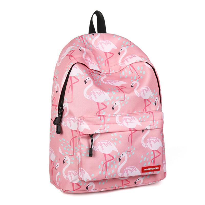 Trẻ Em Học Túi Cho Bé Gái Hồng Hạc In Hình Ba Lô Thời Trang Nữ Công Suất Lớn Nylon Thiết Kế Bagpack