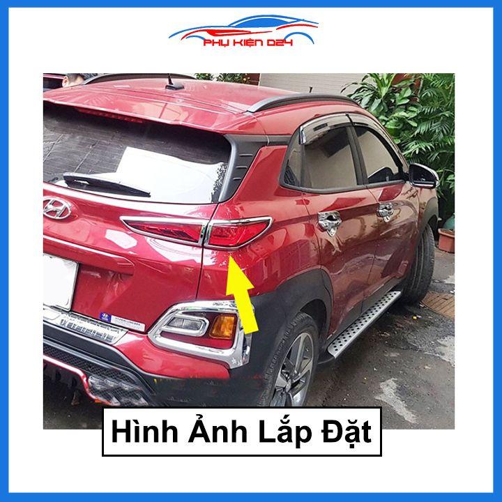 Ốp viền đèn pha hậu mạ crom Kona 2018-2019-2020 chống trầy trang trí bảo vệ xe
