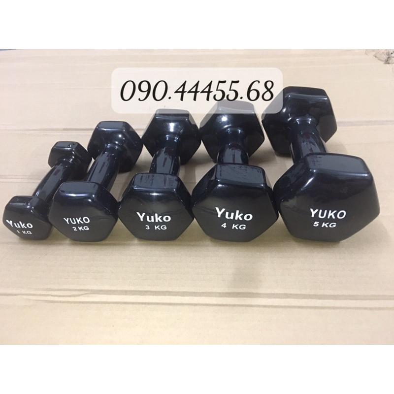 Tạ tay nữ Yuko 1KG loại chuyên tập Gym - lõi gang bọc cao su Cao Cấp