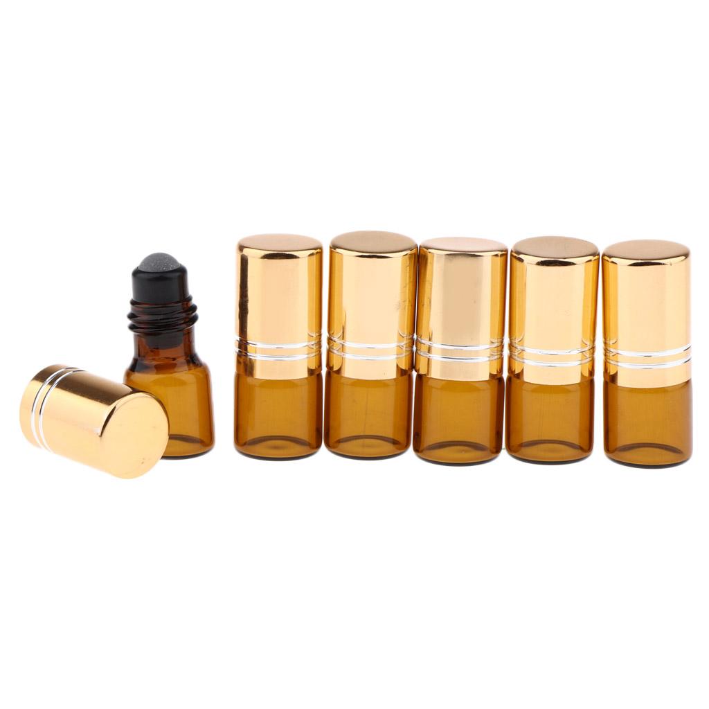 6x 2mL Empty Roller Bottle w/ Glass Ball for Essential Oils
