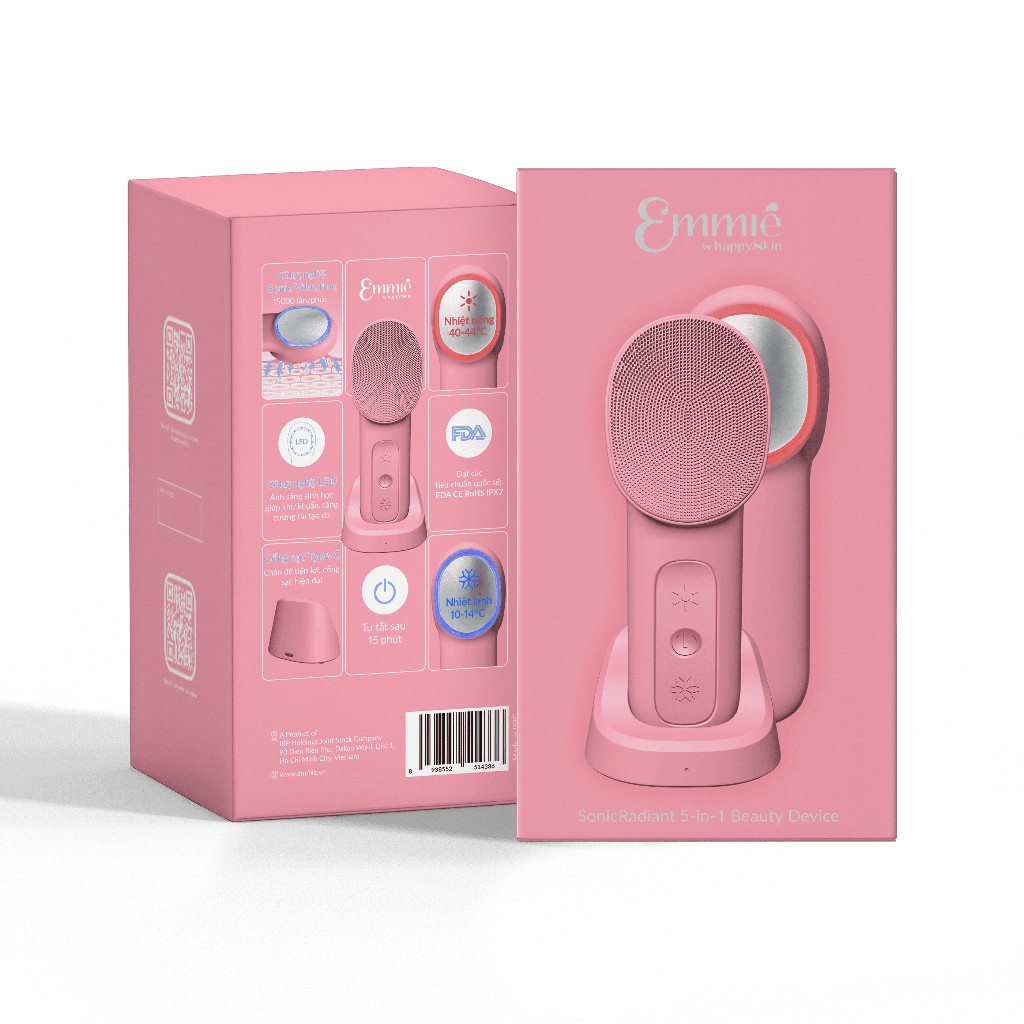 Máy Rửa Mặt Chăm Sóc Da Emmié SonicRadiant 5 in 1 Beauty Device - Hàng Chính Hãng