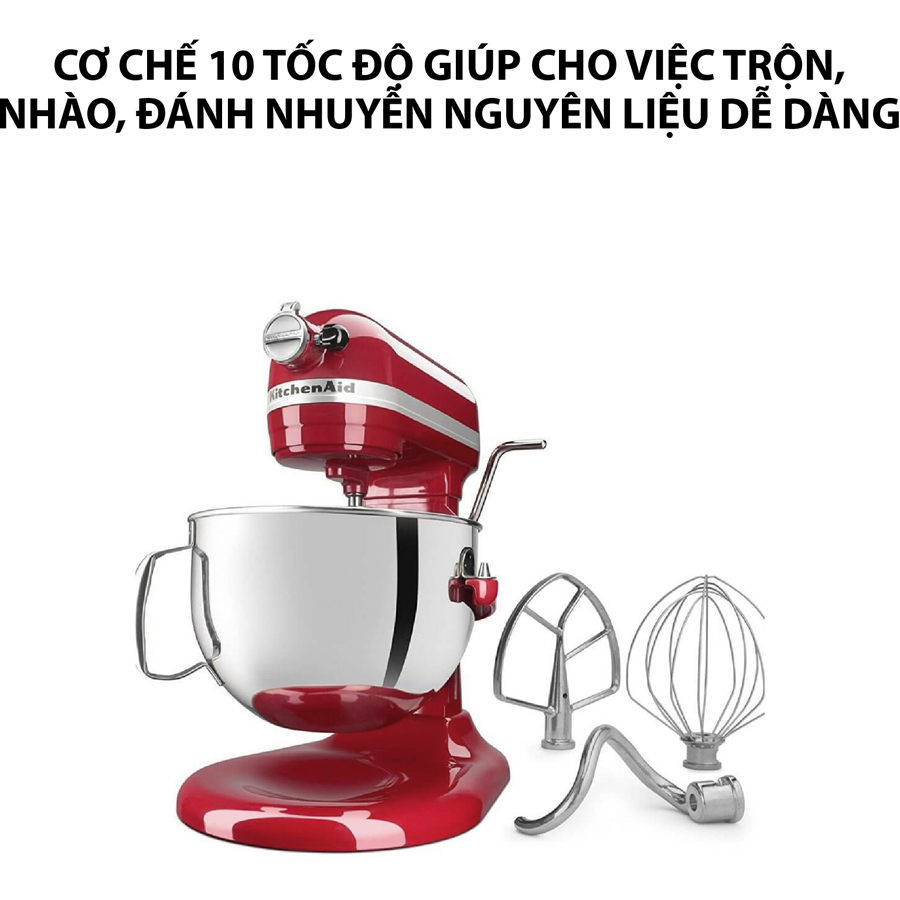 Máy Trộn Bát Nâng Heavy Duty KitchenAid 5KPM5EER (4.8L) - Đỏ - Hàng Chính Hãng