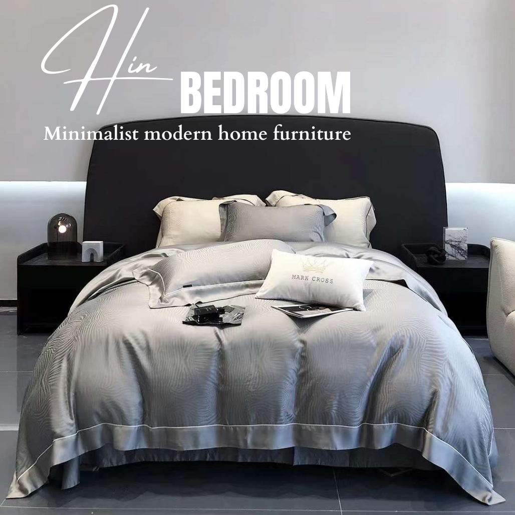 Drap Giường Tencel 100s Markcoss Bộ Chăn Ga Gối Đệm 5 Món Chăn Chần Bông Lụa Nhà Hin Home Bedding