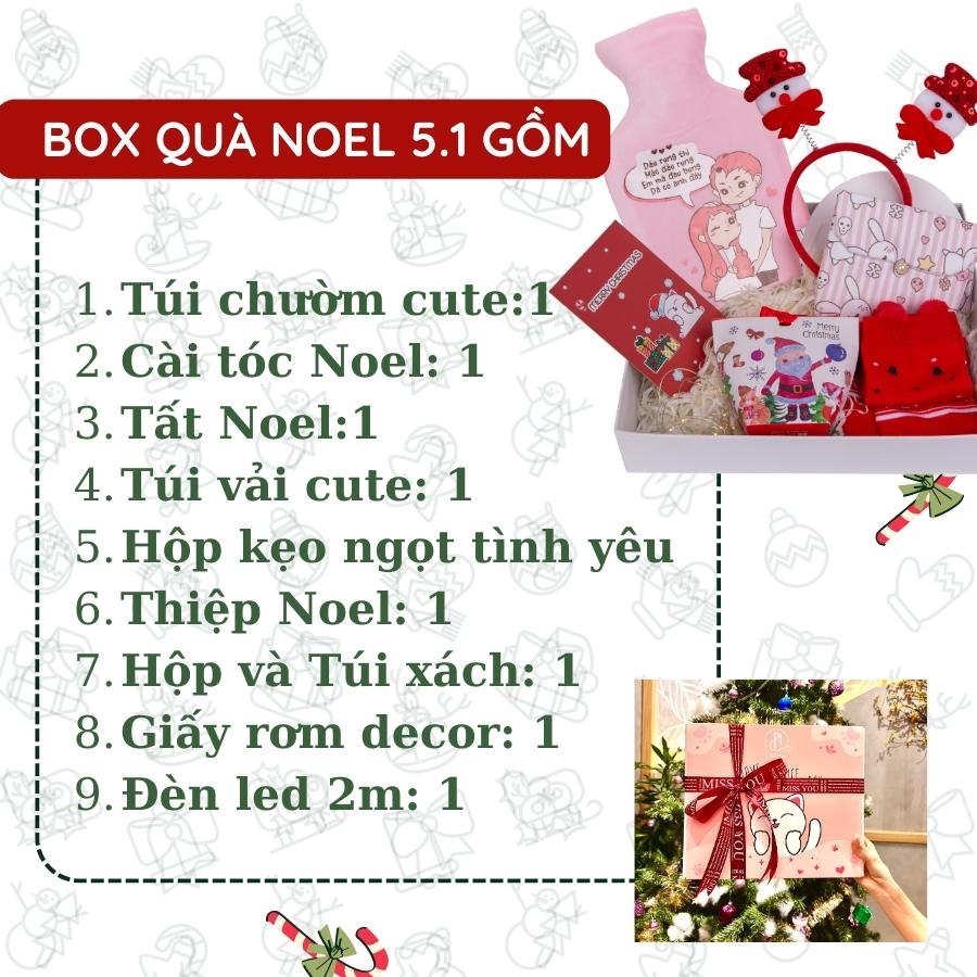 Quà giáng sinh tặng bạn gái, quà noel tinh tế tặng người yêu gồm túi chườm bụng kinh phiên bản tình yêu hồng và các phụ kiện cute