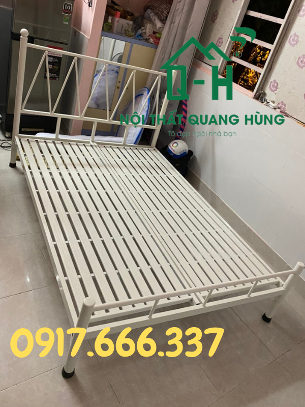 GIƯỜNG NGỦ SẮT THIẾT KẾ MẪU TAM GIÁC NHIỀU KÍCH THƯỚC DÀNH CHO GIA ĐÌNH