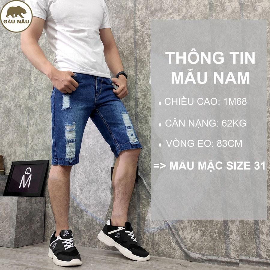 Quần short jean nam GN418 màu chuẩn đẹp Gấu Nâu