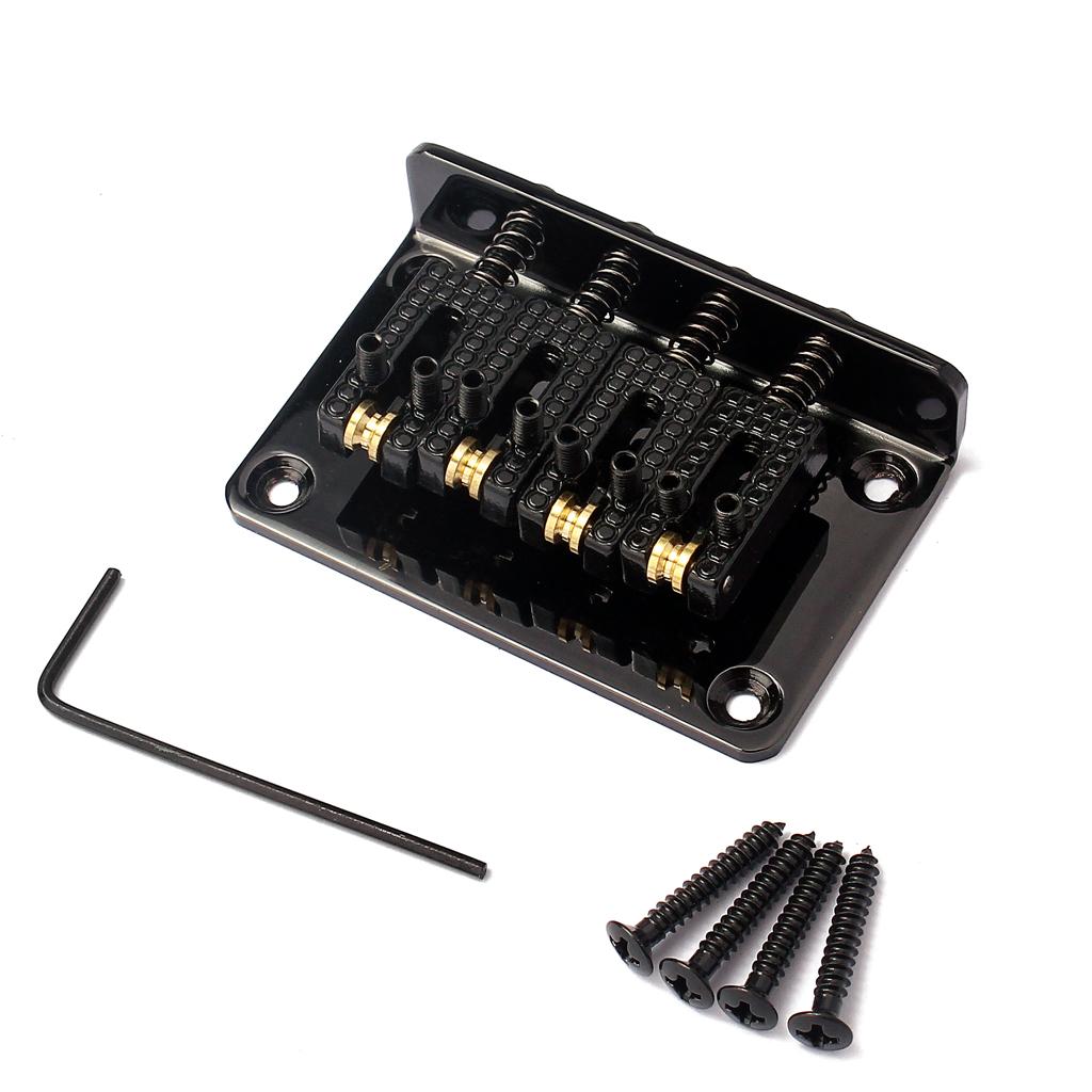 Black 4 String Bridge with Wrench Screws for Mandolin Ukulele Cigar Box Guitar Parts