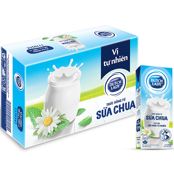 Thùng Sữa Chua Uống Lên Men Tự Nhiên Dutch Lady Vị Tự Nhiên
