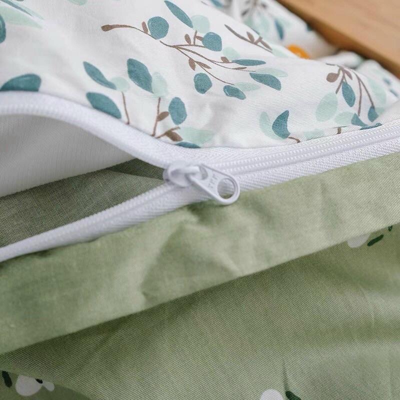 Set Cotton Living 100%cotton Hàng Nhập Khẩu Cao Cấp 4 Món Lá Dâu Nhí