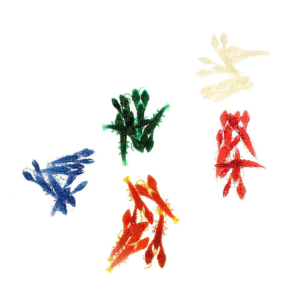 Pack of 5 Soft Rubber 3D Shrimp Prawn Fishing Lures Bait Random Color