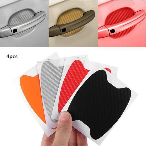 Set 4 Miếng Dán Bảo Vệ Tay Cầm Cửa Xe Hơi Bằng Sợi Carbon