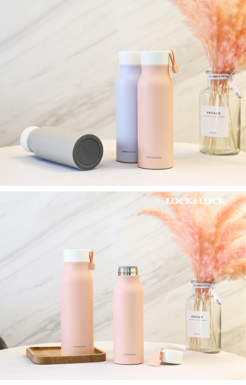 Bình Giữ Nhiệt LocknLock Name Tumbler Thép Không Gỉ, Có Lưới Lọc, Dây Đeo LHC4125 500ml - Màu Hồng