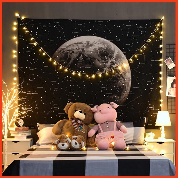 Tranh vải treo tường - Tranh vải decor - Thảm trang trí hình mặt trăng + tặng kèm móc treo