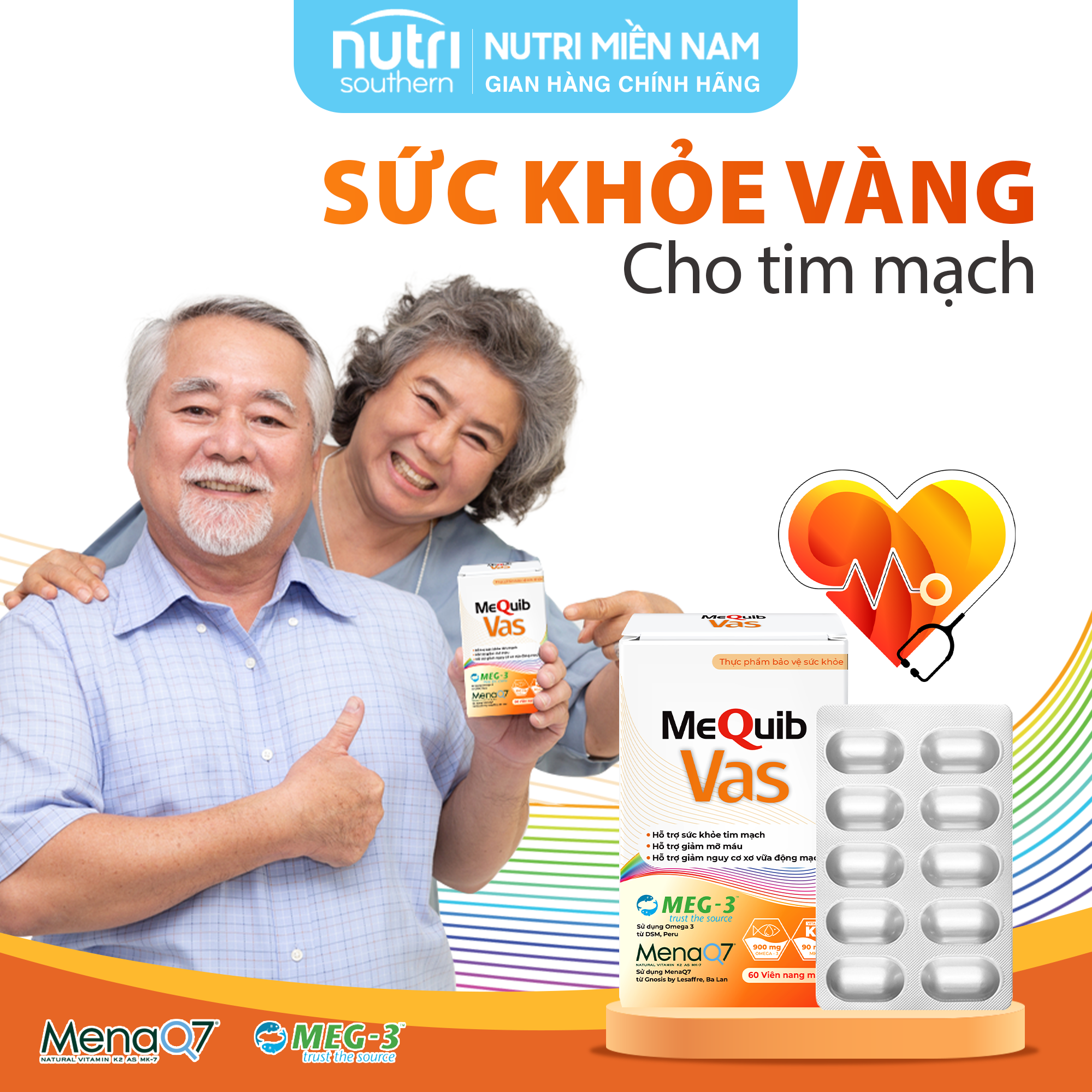 MEQUIB VAS Hỗ Trợ Ngăn Lão Hóa Tim Mạch, Ngừa Xơ Vữa Động Mạch