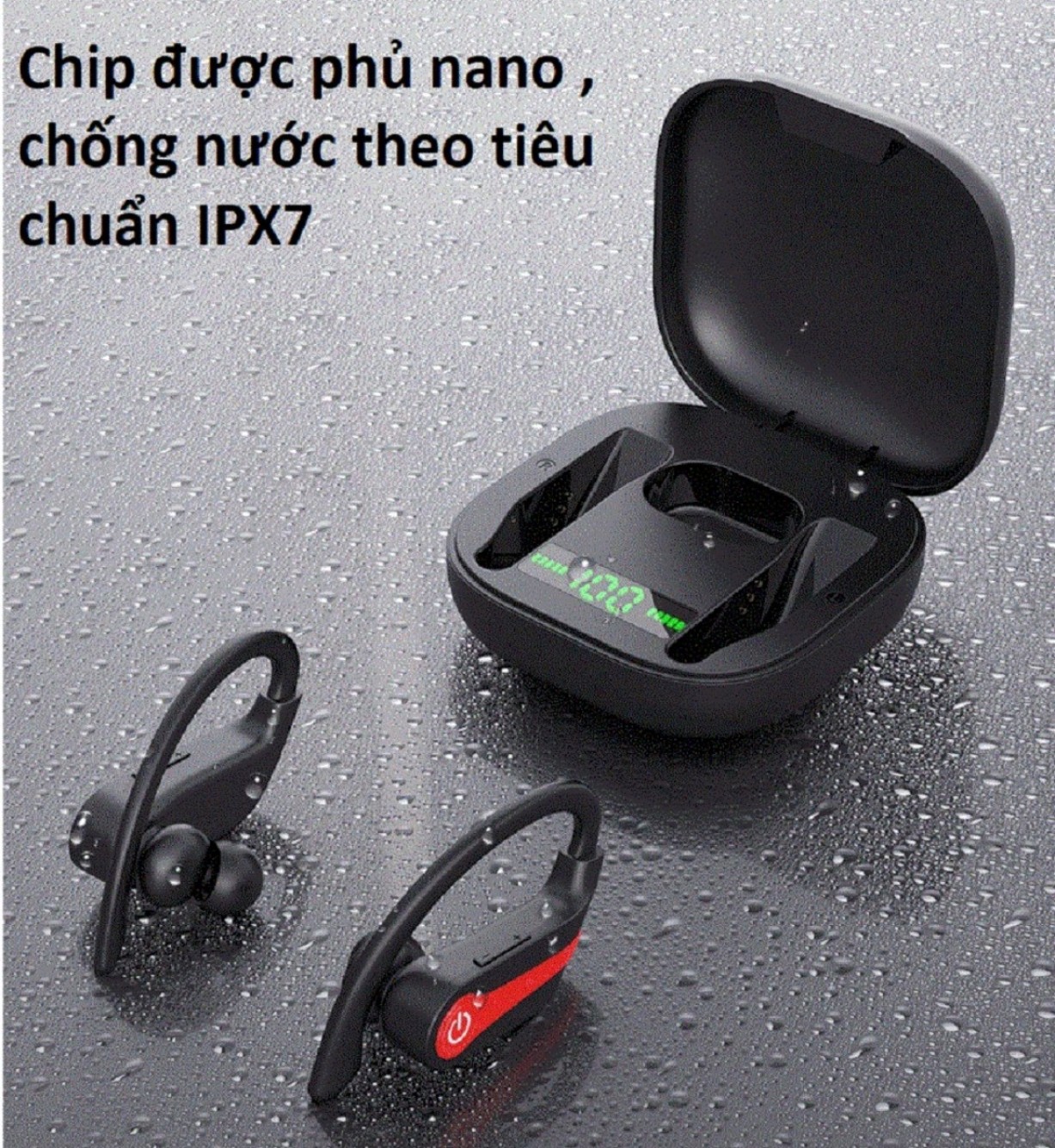 Tai Nghe Bluetooth 5.1 TWS Móc Tai Q20 Pro  Âm Thanh Nổi HiFi ,Chống Nước IPX7 , Chơi Game Không Độ Trễ , Dock sạc 950mAh