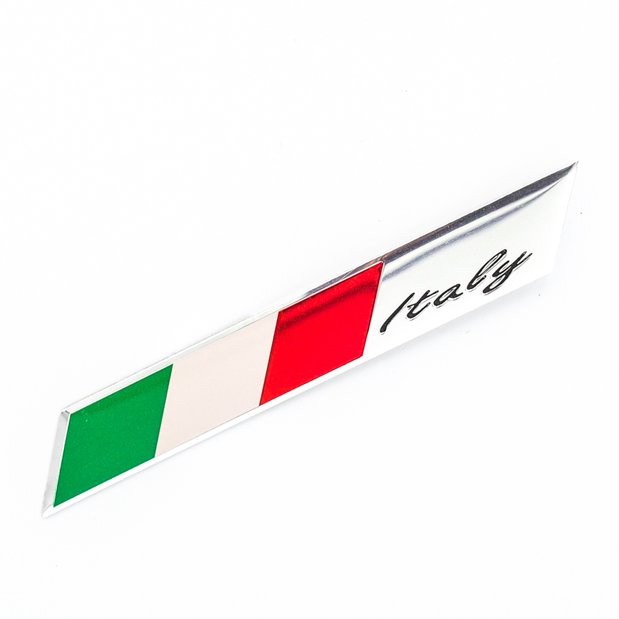 Sticker hình dán metal cờ Ý Italia - miếng lẻ - Ngang 10x1.5cm