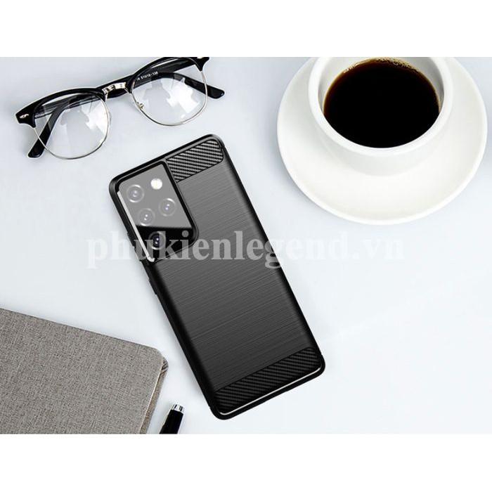 Ốp lưng chống sốc Vân Sợi Carbon cho Samsung Galaxy S21 Ultra