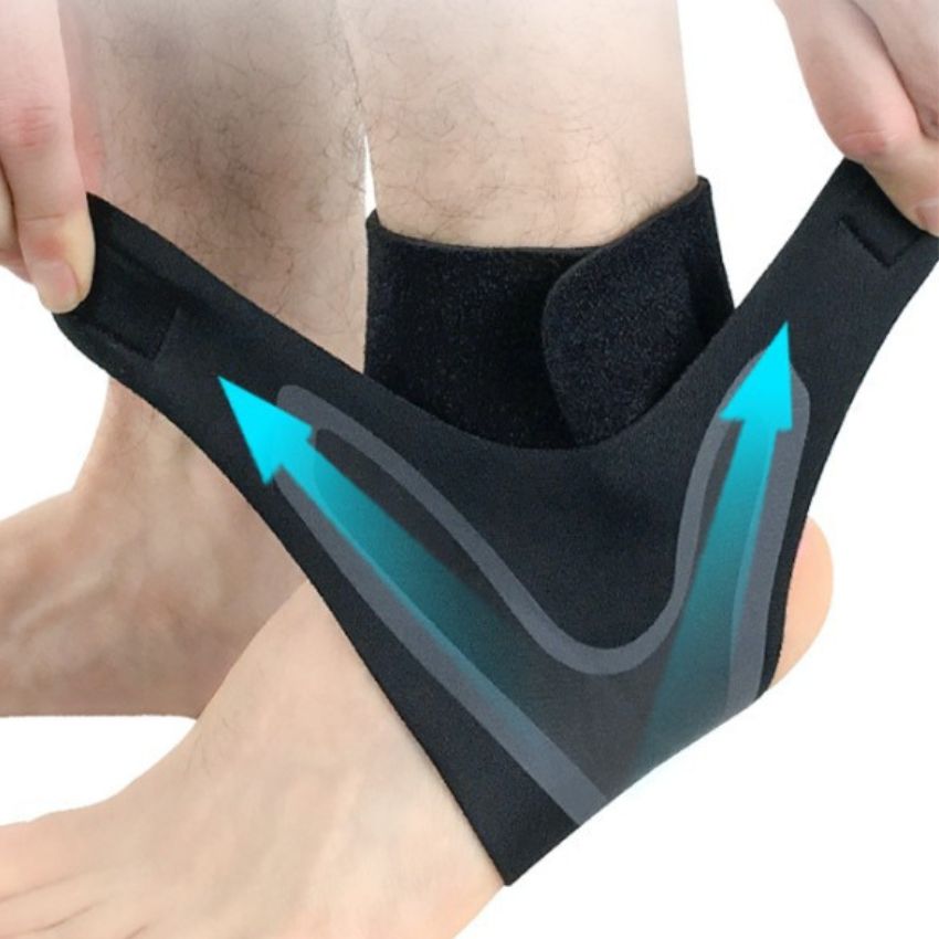 Băng cổ chân bảo vệ mắt cá chân đá bóng tập thể thao chất liệu vải dệt kim đàn hồi thoáng khí BG06