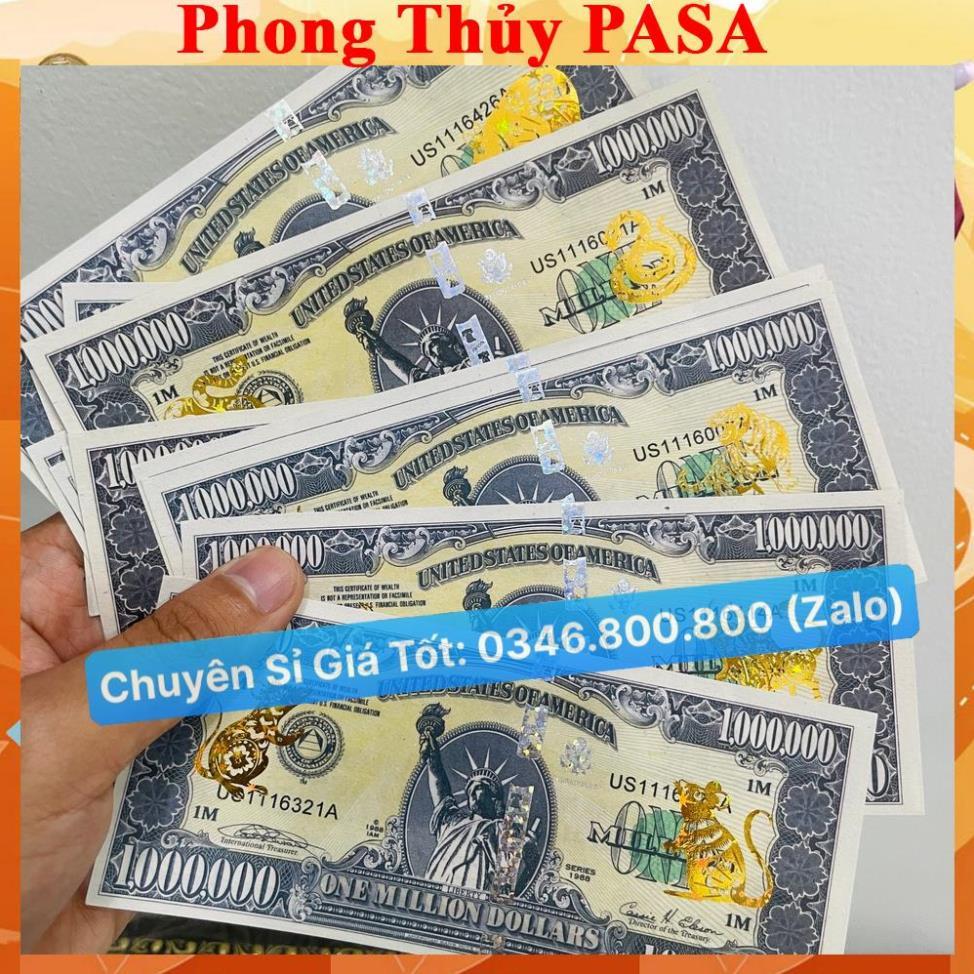 Tờ tiền 1 triệu đô Mỹ 12 con giáp mạ vàng, có bảo an phát quang, tặng bao lì xì