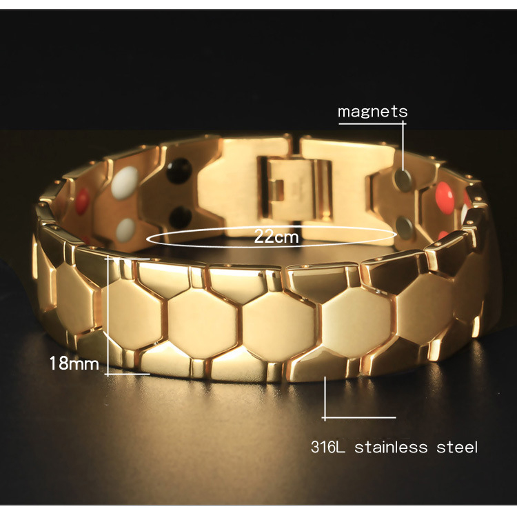 Lắc tay nam mạ 18k kiểu lục giác Z135