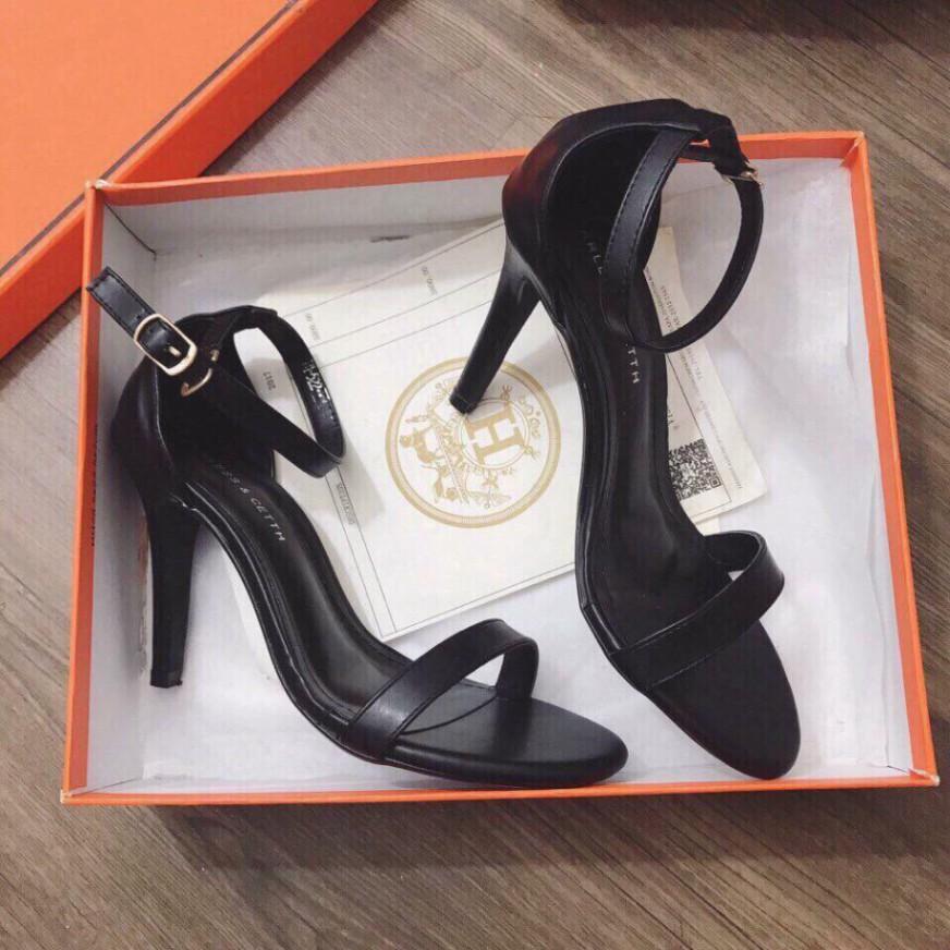 Sandal nữ quai ngang cao gót nhọn 9p form chuẩn