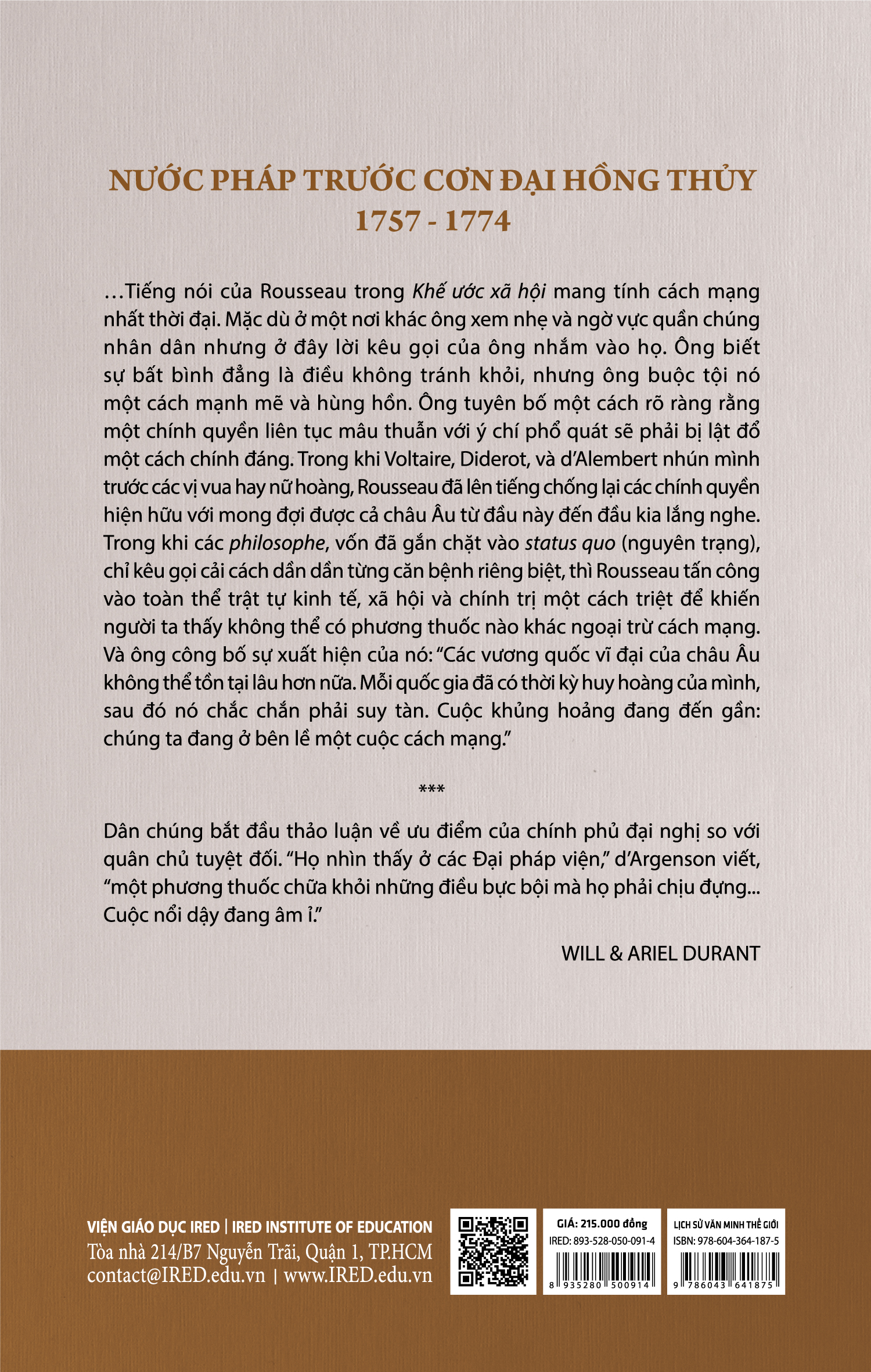 (Bộ 5 Tập) Phần X: Rousseau và Cách mạng (thuộc Bộ sách LỊCH SỬ VĂN MINH THẾ GIỚI) - Will &amp; Ariel Durant - Tái bản - (bìa cứng)