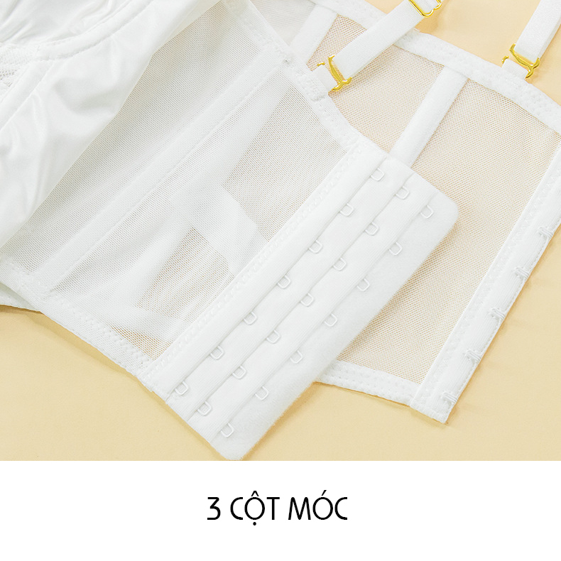 Áo Lót Corset Định Hình Eo Ren Lụa Gọng Mềm Đệm Mỏng Quyến Rũ B527