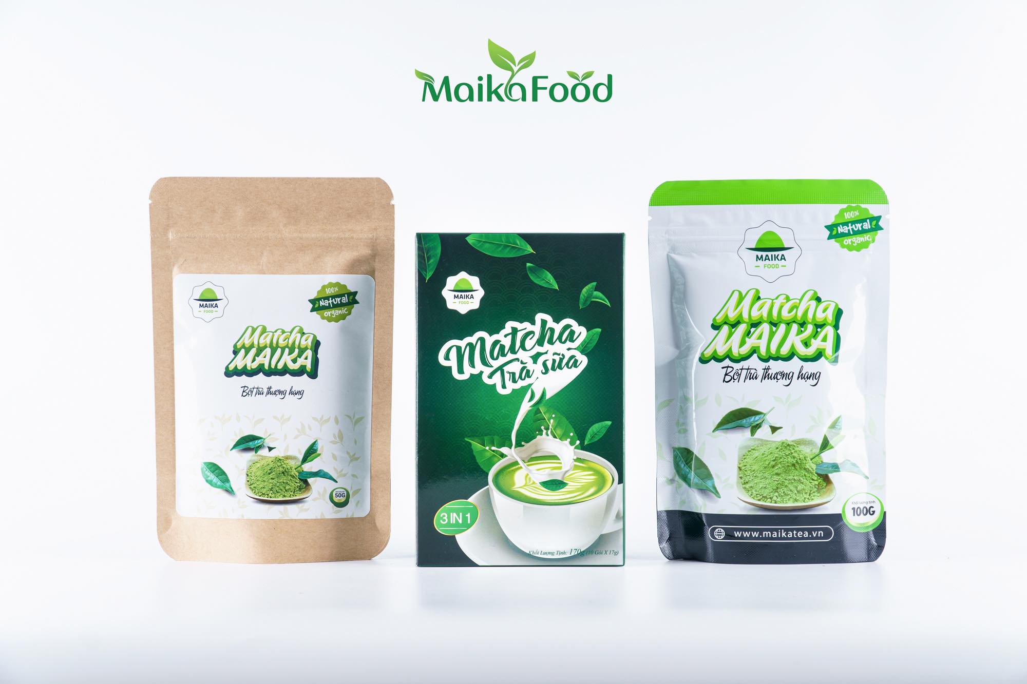 Trà Sữa Matcha - Matcha Latte MaikaFood Hoà Tan 3in1 Hộp 10 Gói 170gr