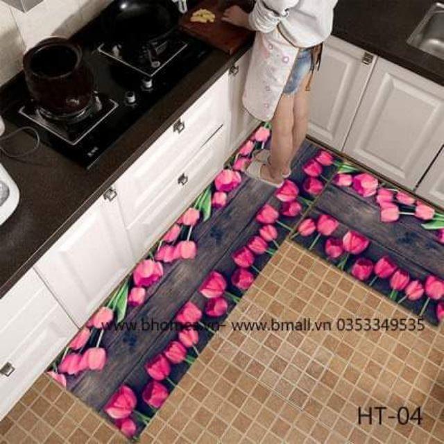 Thảm Bếp Bộ Đôi - Lót Chân Chống Trượt - SET 2 CÁI ĐẾ DÀY HÀNG CAO CẤP