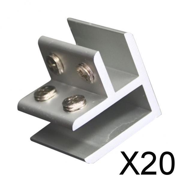 20xAdjustable Glass Clamp Clip Glass Bracket Holder 8mm-12mm No Need Drill A