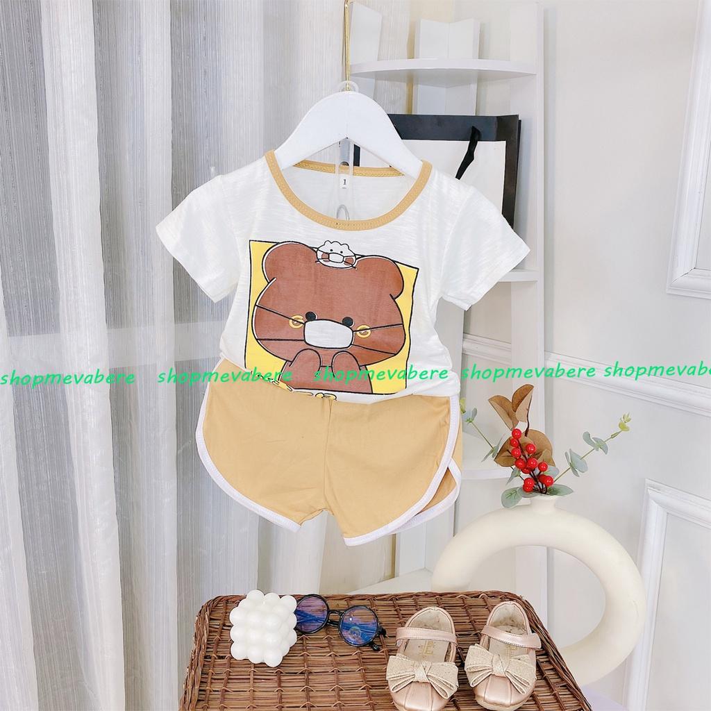 Bộ cộc tay nhiều màu hình ngộ nghĩnh cho bé trai bé gái 5-15kg, vải cotton mềm mịn - BO64