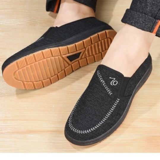 Giày Lười Vải Nam Đen Giày sneaker HHT S0194