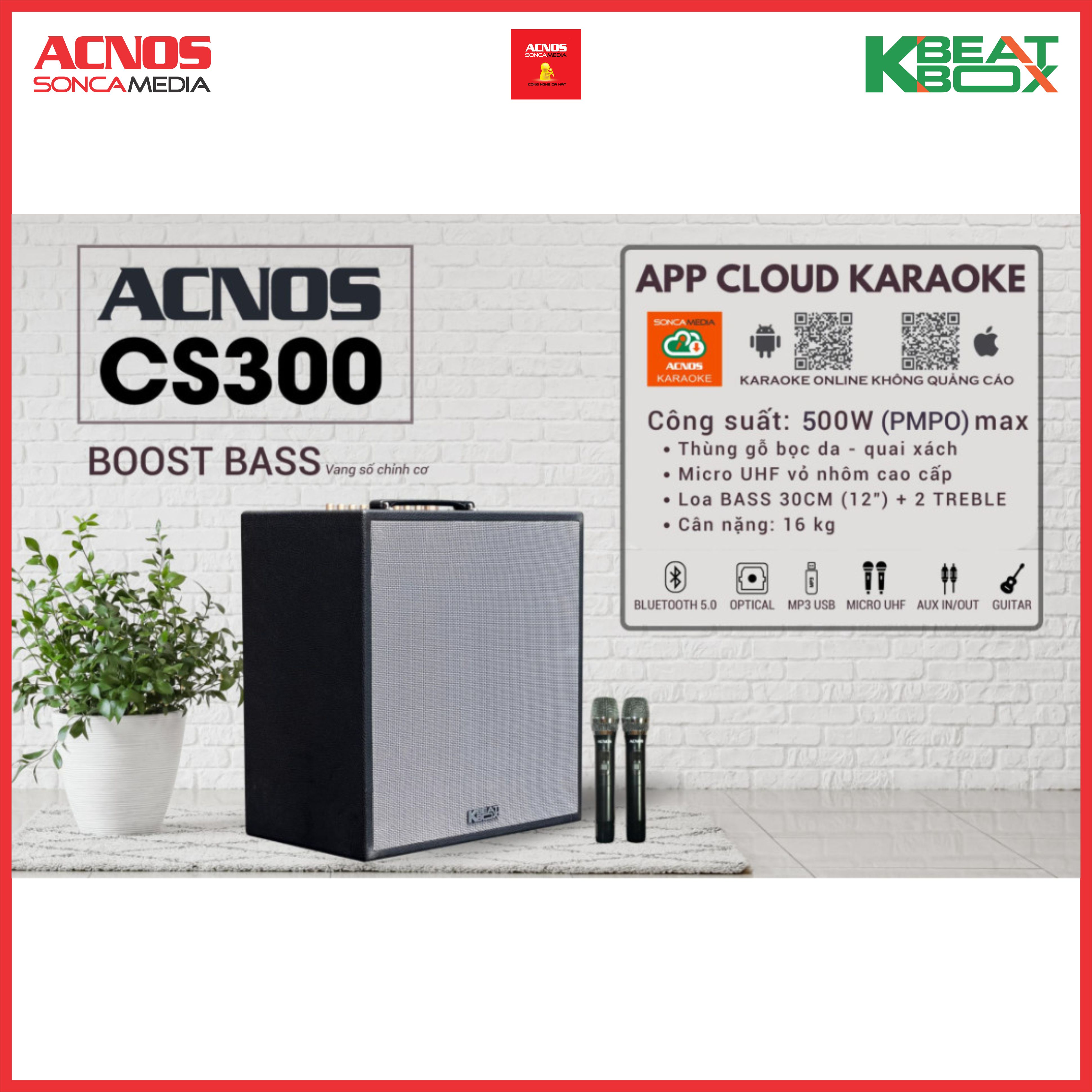 Dàn âm thanh di động xách tay ACNOS CS300