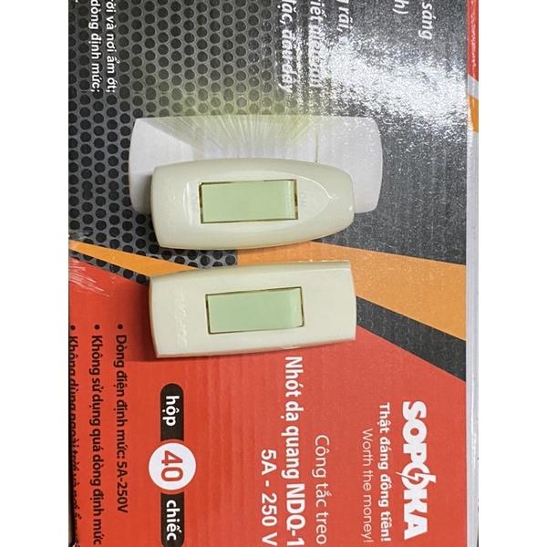 Công tắc treo, điện bật dạ quang SOPOKA NDQ, NDQ-01 cực đồng đúc