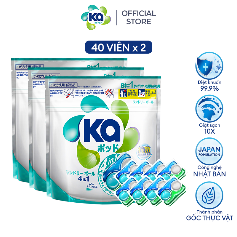 Combo 3 Túi Viên Giặt Xả Đa Năng 4 Trong 1 KA Universal