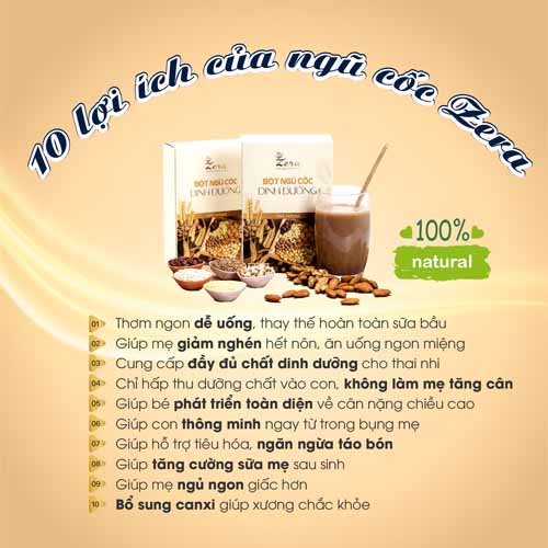 Bột Ngũ Cốc Dành Cho Mẹ Bầu Zera 500G - Ngũ Cốc Giúp Mẹ Giảm Nghén - Hết Nôn Cung Cấp Dinh Dưỡng Cho Thai Nhi - Tặng Vòng Dâu Tằm Cho Bé