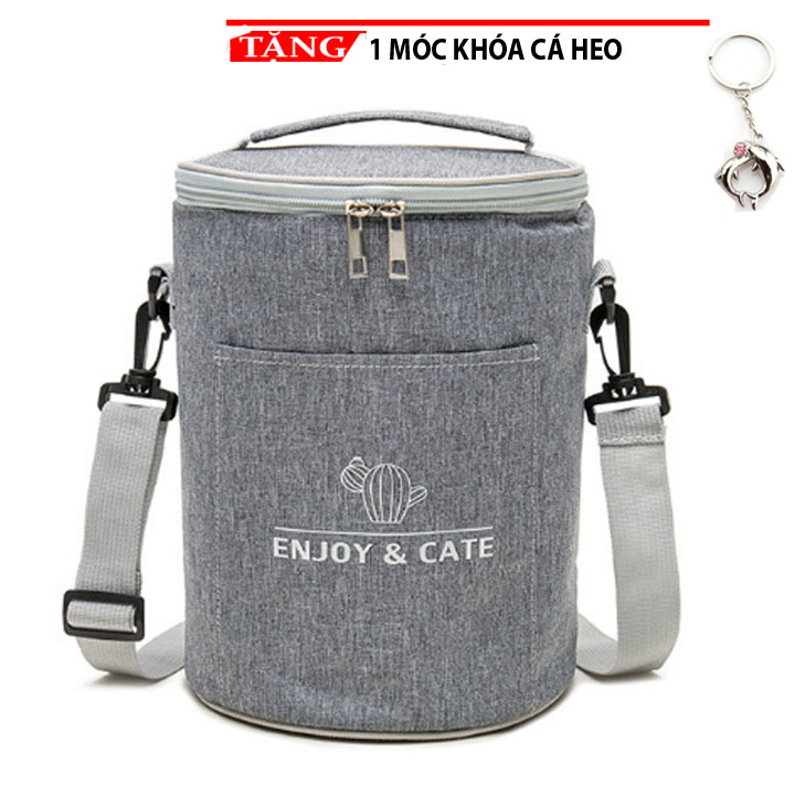 Túi giữ nhiệt đựng thực phẩm cao cấp Enjoy and Cate cỡ trung TR401 Tặng móc khóa cá heo