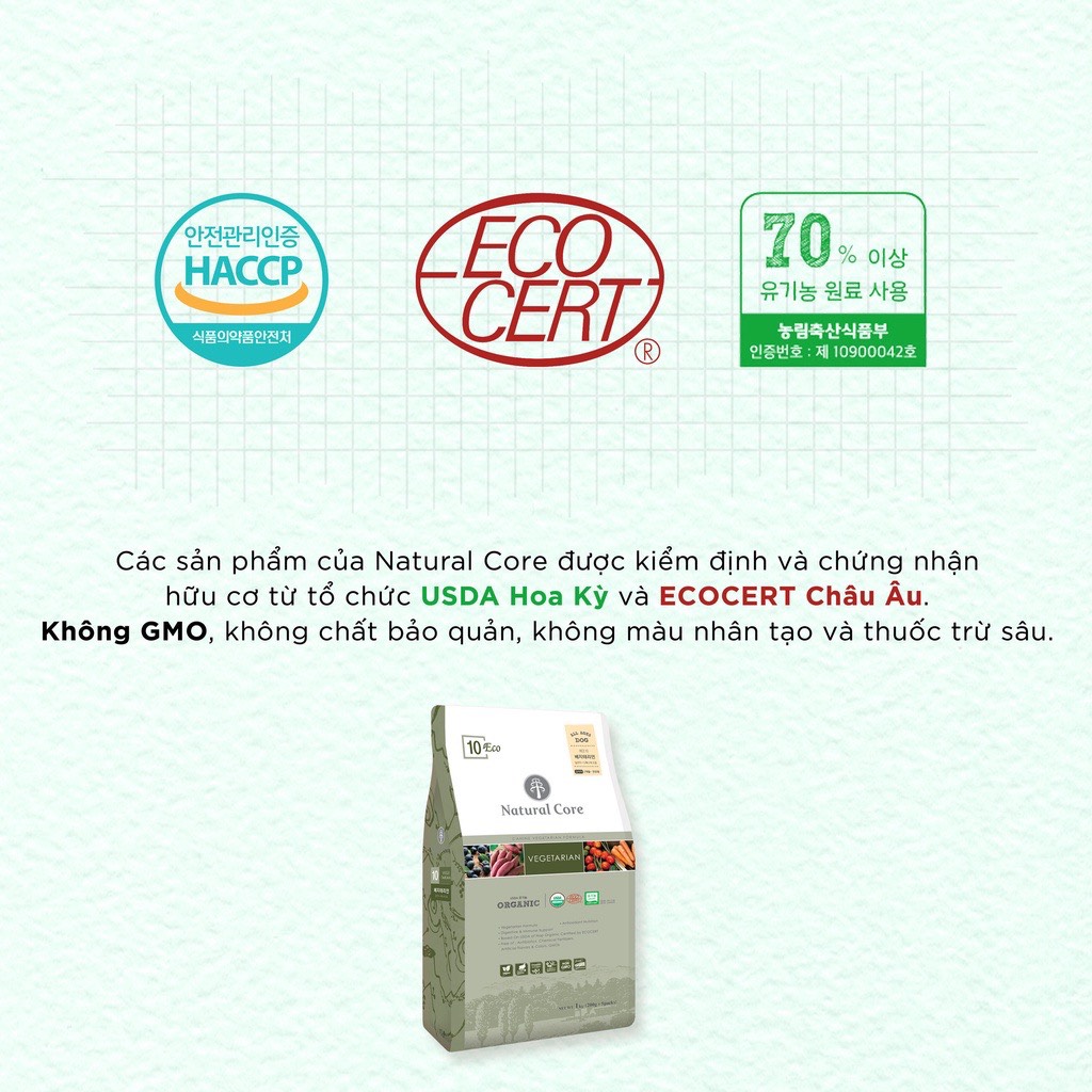 hạt chay khô hữu cơ natural core cho chó