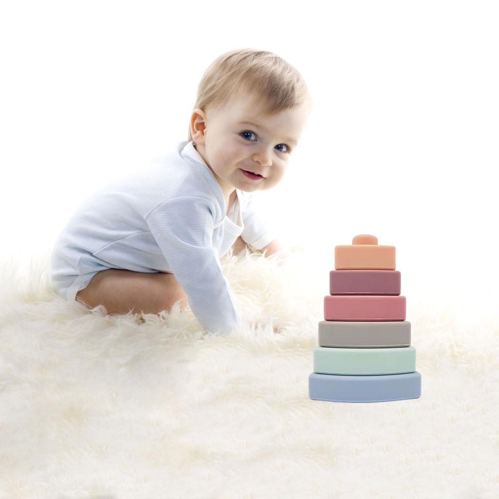 Stacking & Nesting Triangle Toy Soft Stacker 6 pcs Building Stacker Light Color