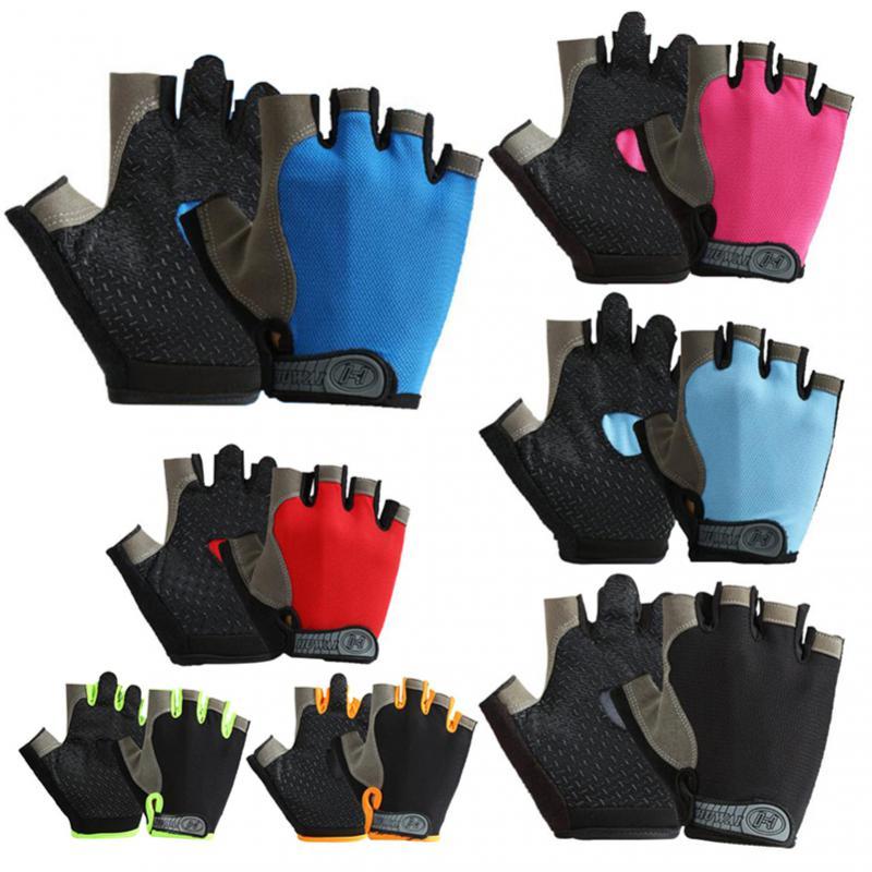 Găng Tay Xe Đạp Ngón Nam Nữ Chống Trượt Chống Sốc Thoáng Khí Mùa Hè Găng Tay Xe Đạp Fingerless Thể Thao Tập Gym Xe Đạp Găng Tay Color: Black Size: M