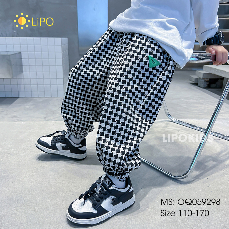 Quần jogger bé trai, quần nỉ cho bé trai size đại 4 5 6 7 8 9 10 12 14 tuổi OQ059 Lipokids