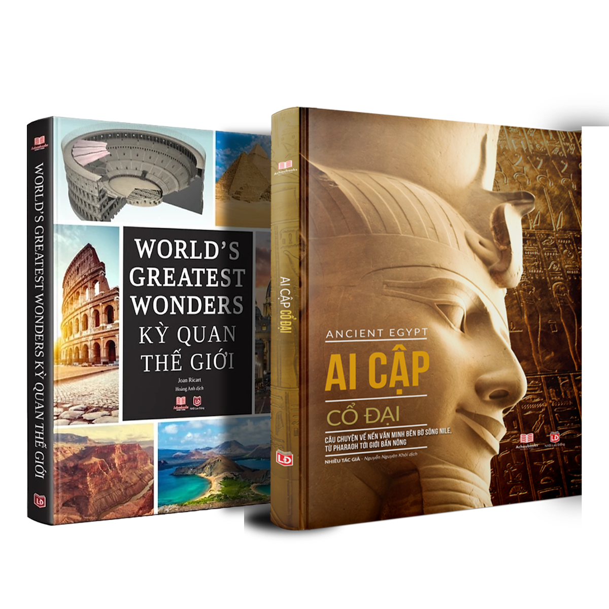 Combo sách Kỳ quan thế giới và Sách Ai cập cổ đại ( bộ 2 cuốn ) - Tổng hợp kiến thức bách khoa về địa lý lịch sử - Á Châu Books, bìa cứng in màu